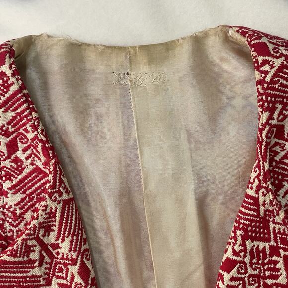 Vintage 1960’s Red Tapestry Jacket Coat Small/Medium - Picture 7 of 8